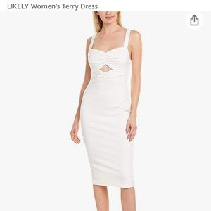 White Terry dress by Likely with keyhole cut out
